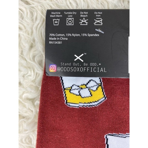 NWT Odd Sox Ron Burgundy Anchorman Unisex Size 6-13 Cotton Blend Crew Socks - Picture 4 of 5